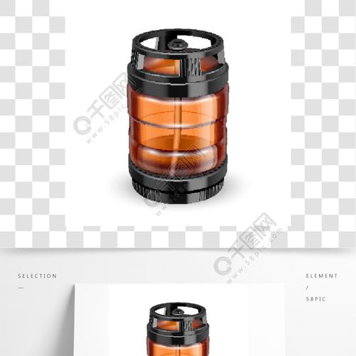 的空白玻璃桶非酒精饮料现实3d图的容器现代的黑色和棕色塑料桶桶矢量
